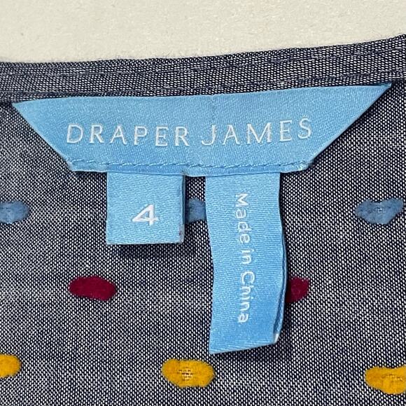 Draper James Embroidered Dot Chambray Wrap Top - Blue - 4 - Picture 10 of 15